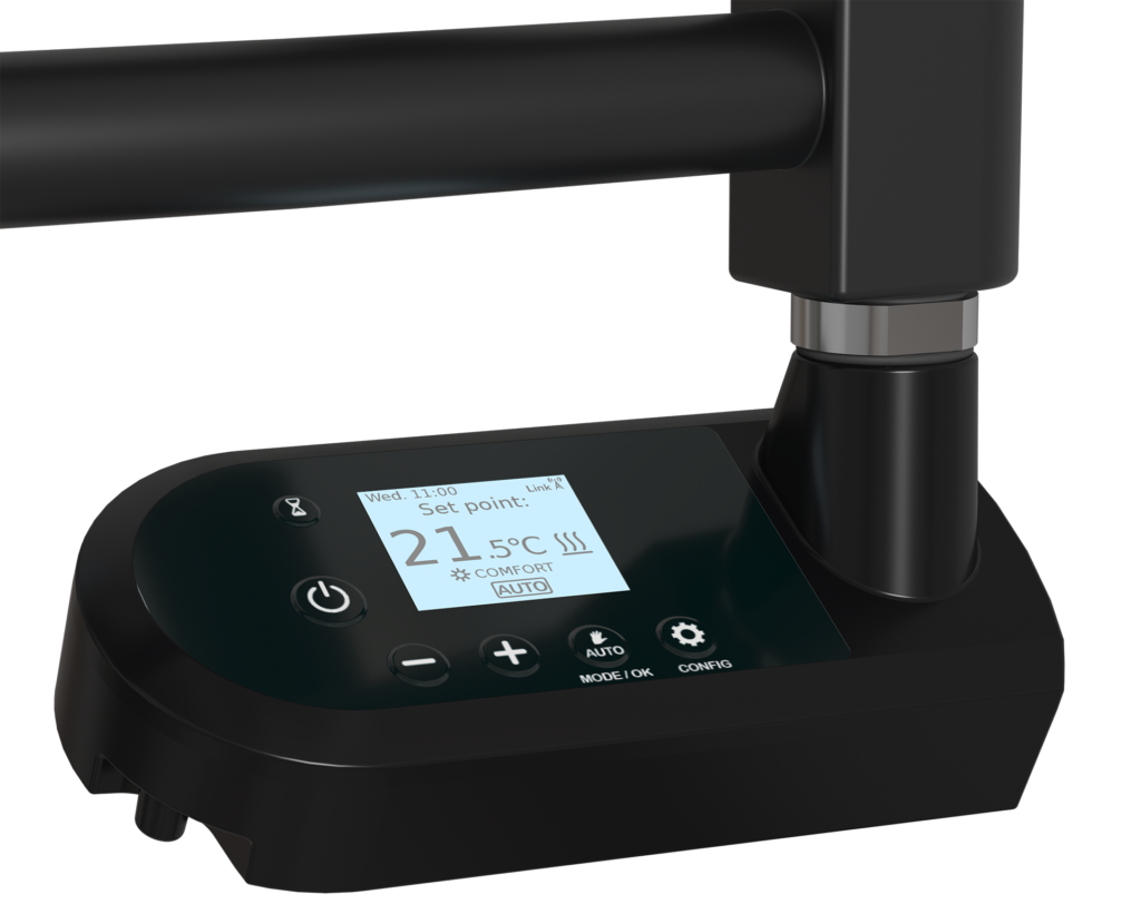Black RadTherm Rail Heater control panel